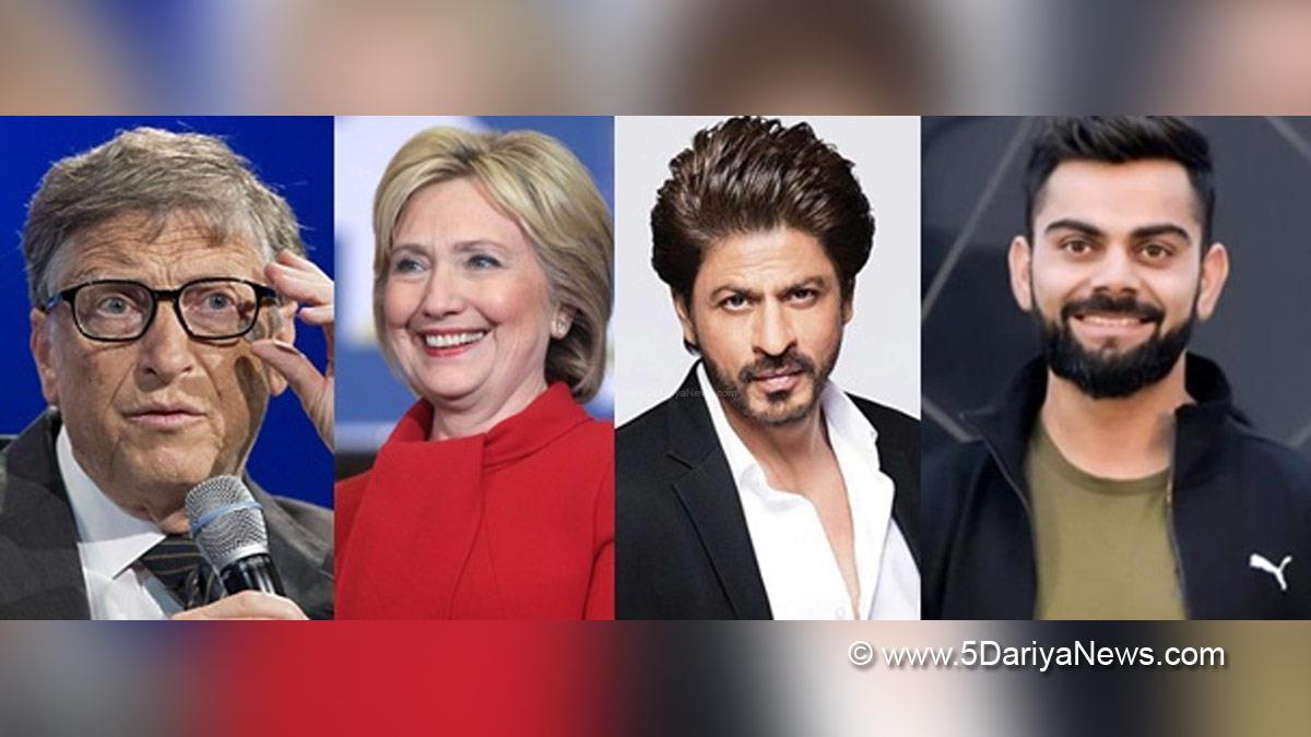 Personalities, Cricket, Bollywood, Entertainment, Mumbai, Actor, Cinema, Bill Gates, Hillary Clinton, SRK, Shah Rukh Khan, Virat Kohli, Priyana Chopra, Twitter Blue Ticks, Twitter, Elon Musk, Twitter CEO Elon Musk, Twitter Blue Tick News