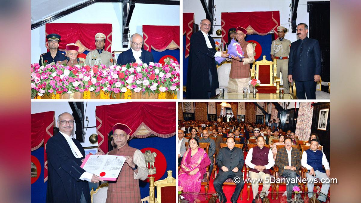 Justice Mamidanna Satya Ratna Sri Ramachandra Rao, Chief Justice of the Himachal Pradesh High Court, Shiv Pratap Shukla, Himachal Pradesh, Himachal, Shimla, Raj Bhawan, Sukhvinder Singh Sukhu, Chief Minister of Himachal Pradesh, Jai Ram Thakur