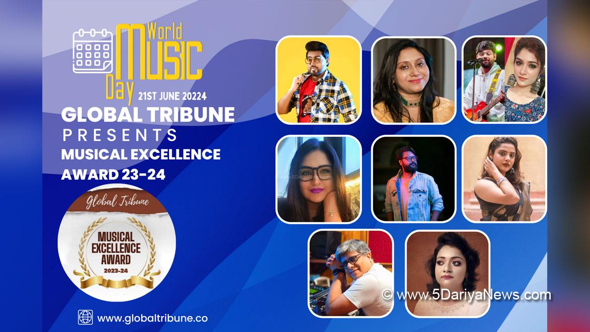 Music, World Music Day, Musical Excellence Awards 2023-24, Global Tribune Musical Excellence Awards, Soumita Saha, Sarbajit Ghosh