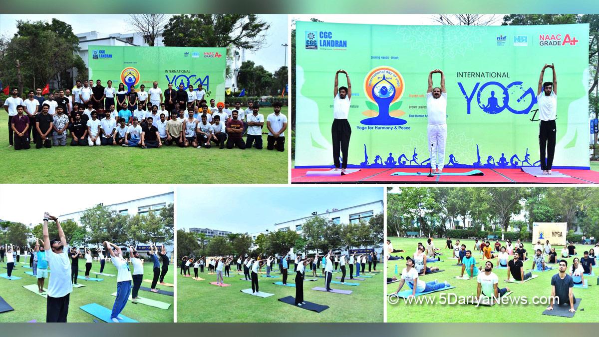 CGC Landran, Landran, Chandigarh Group Of Colleges, Satnam Singh Sandhu, Rashpal Singh Dhaliwal, 10th International Yoga Day, International Yoga Day, Yoga Day