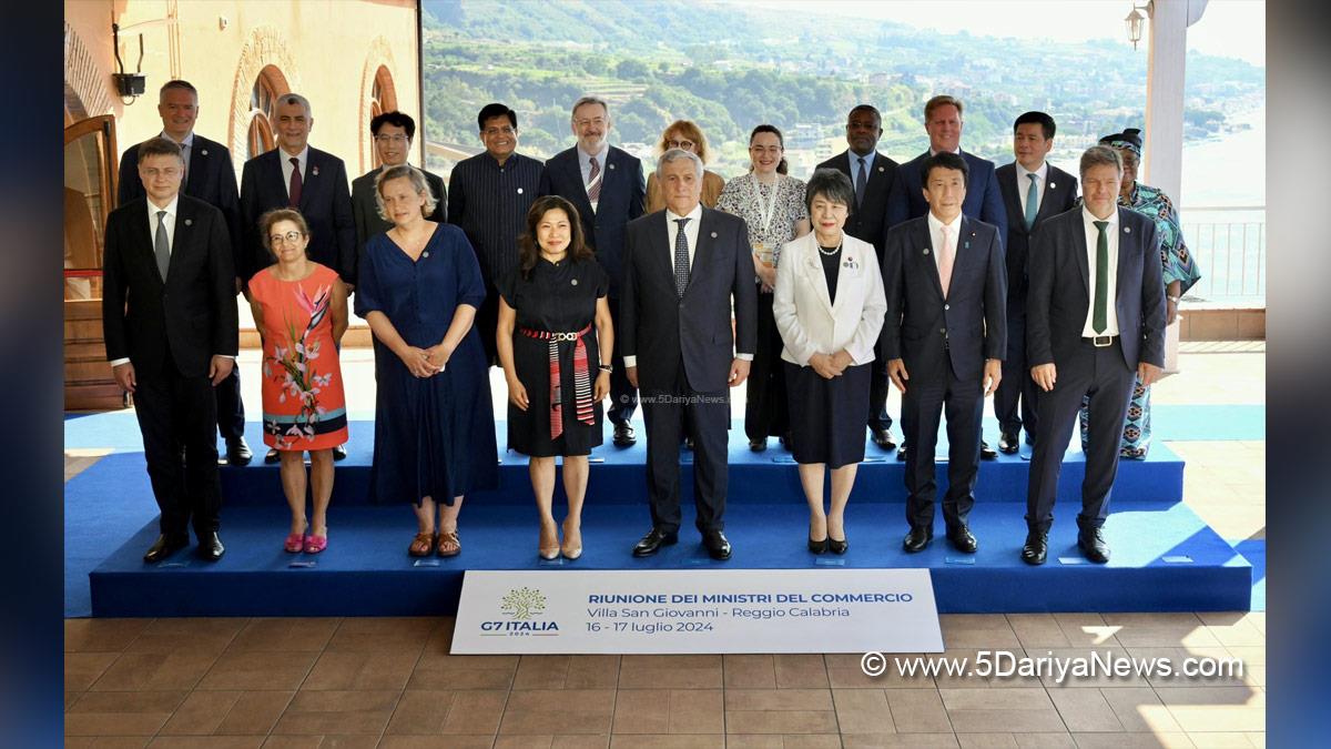 Piyush Goyal, Union Minister of Commerce and Industry, Bharatiya Janata Party, BJP, G7 Trade Ministers, Villa San Giovanni, Reggio Calabria, Italy