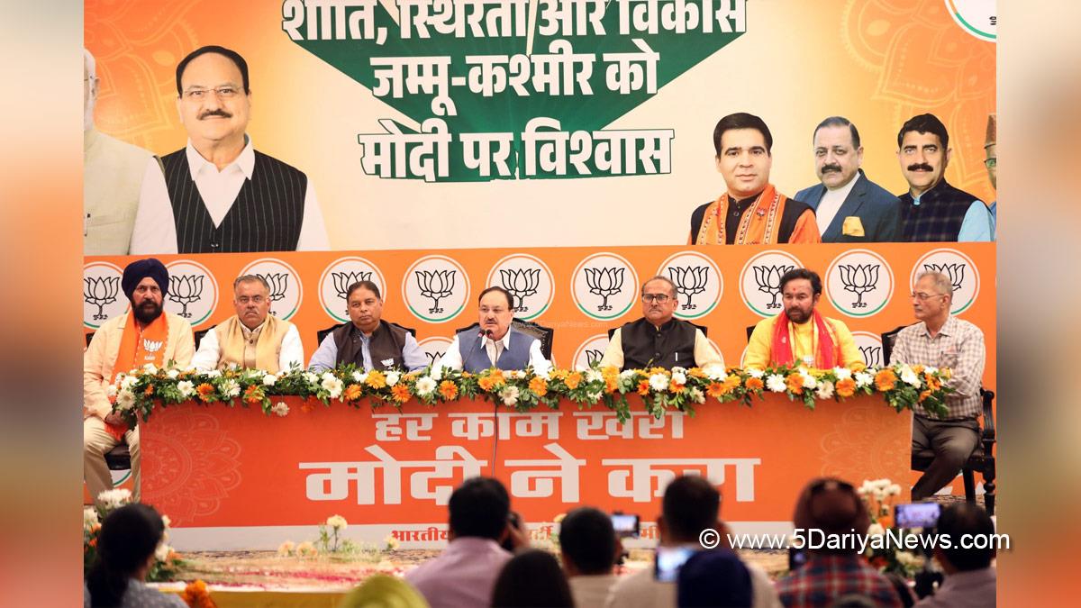 Jagat Prakash Nadda, Tarun Chugh, Bharatiya Janata Party, BJP, Jammu, Kashmir, Jammu And Kashmir, Jammu & Kashmir, JP Nadda, J&K Elections