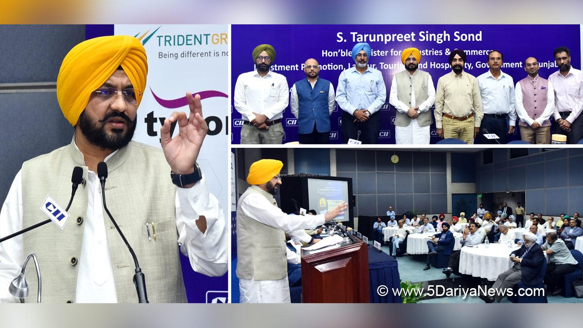 Tarunpreet Singh Sond, AAP, Aam Aadmi Party, Aam Aadmi Party Punjab, AAP Punjab, Government of Punjab, Punjab Government, Confederation of Indian Industry, Invest Punjab, DPS Kharbanda, Varinder Kumar Sharma, Manvesh Singh Sidhu