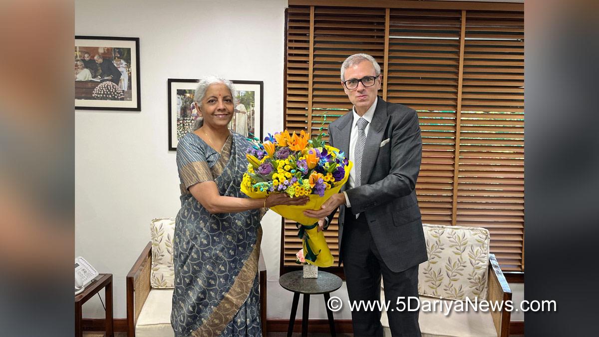 Omar Abdullah, Chief Minister of J&K, Jammu and Kashmir National Conference, National Conference, Srinagar, Kashmir, Jammu And Kashmir, Jammu & Kashmir, Nirmala Sitharaman, Union Minister for Finance & Corporate Affairs, BJP, Bharatiya Janata Party