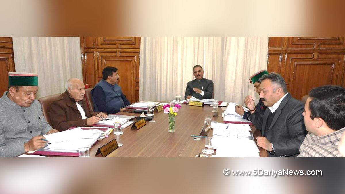 Sukhvinder Singh Sukhu, Himachal Pradesh, Himachal, Congress, Indian National Congress, Himachal Congress, Shimla, Chief Minister of Himachal Pradesh, Cabinet Decisions Himachal