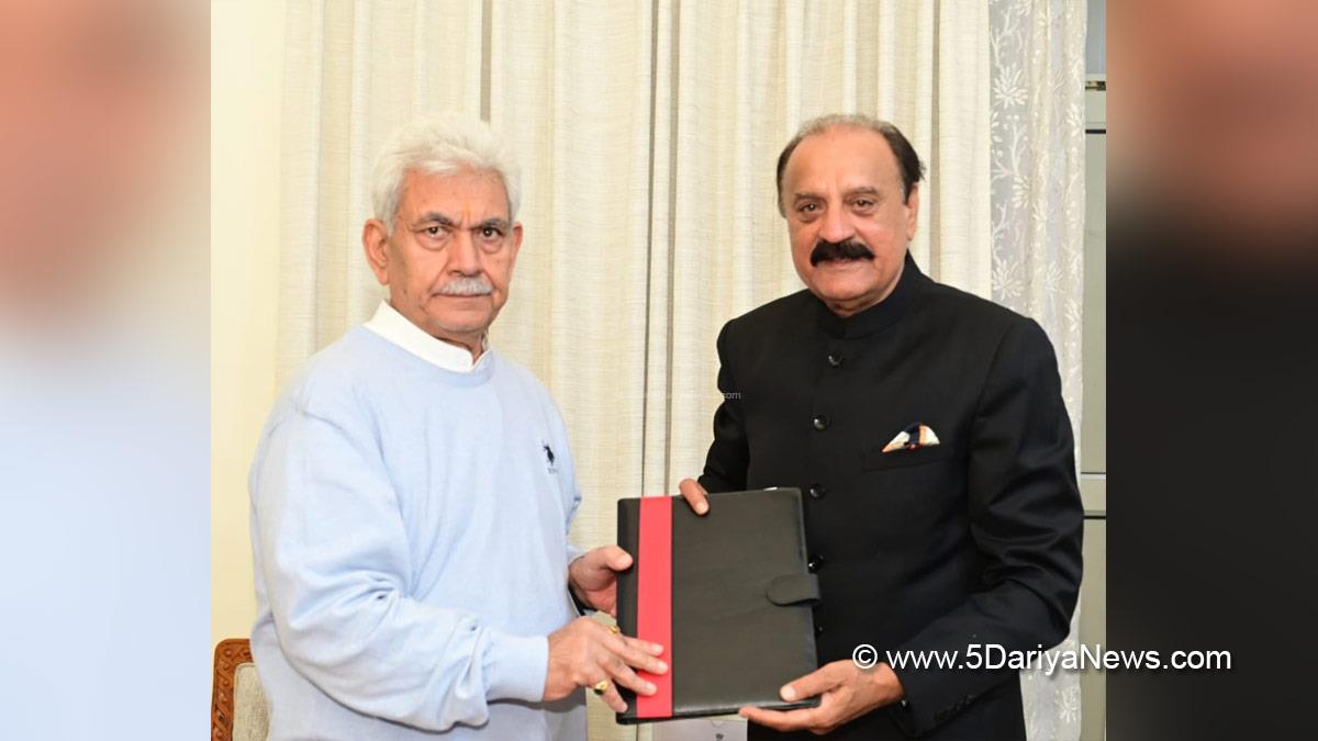 Manoj Sinha, Lieutenant Governor J&K, Raj Bhavan, Jammu, Srinagar, Kashmir, Jammu And Kashmir, Jammu & Kashmir, Surjeet Singh Slathia, Bharatiya Janata Party, BJP