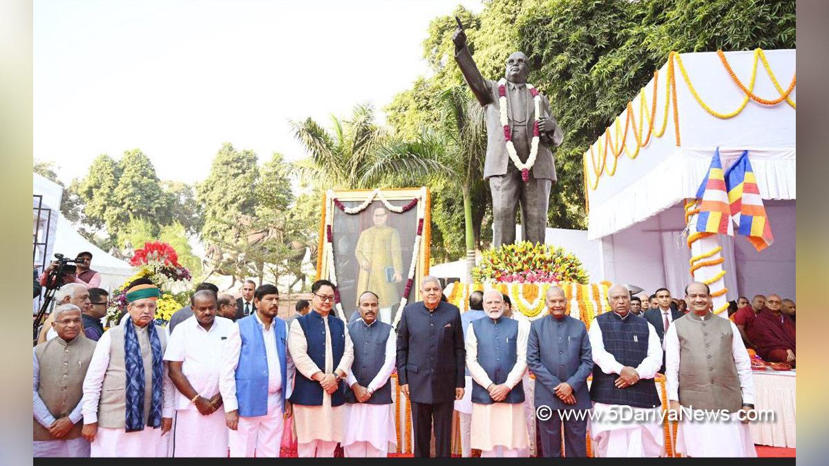 Narendra Modi, Modi, BJP, Bharatiya Janata Party, Prime Minister of India, Prime Minister, Narendra Damodardas Modi, Jagdeep Dhankhar, Vice President of India, Om Birla, Lok Sabha Speaker, 69th Mahaparinirvana Diwas,  Prerna Sthal, Dr. B.R. Ambedkar, Mallikarjun Kharge, Kiren Rijiju