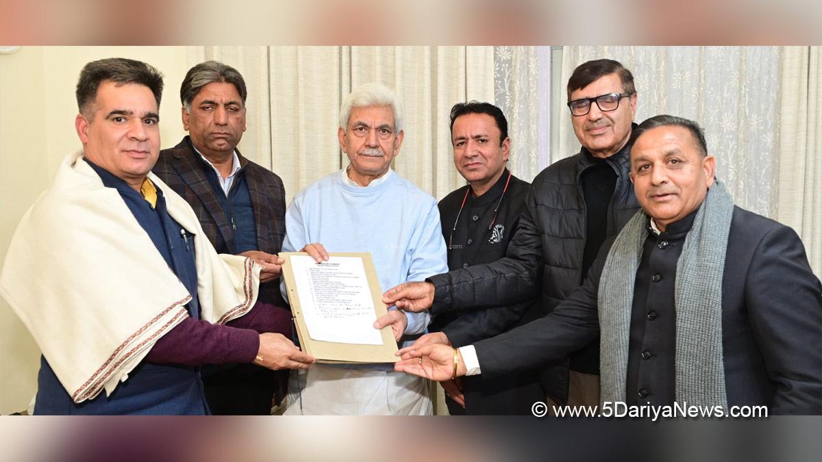 Manoj Sinha, Lieutenant Governor J&K, Raj Bhavan, Jammu, Srinagar, Kashmir, Jammu And Kashmir, Jammu & Kashmir, Ravinder Raina, Chowdhary Zulfkar Ali, Thakur Randhir Singh, Mohd. Iqbal Malik, Murtaza Khan