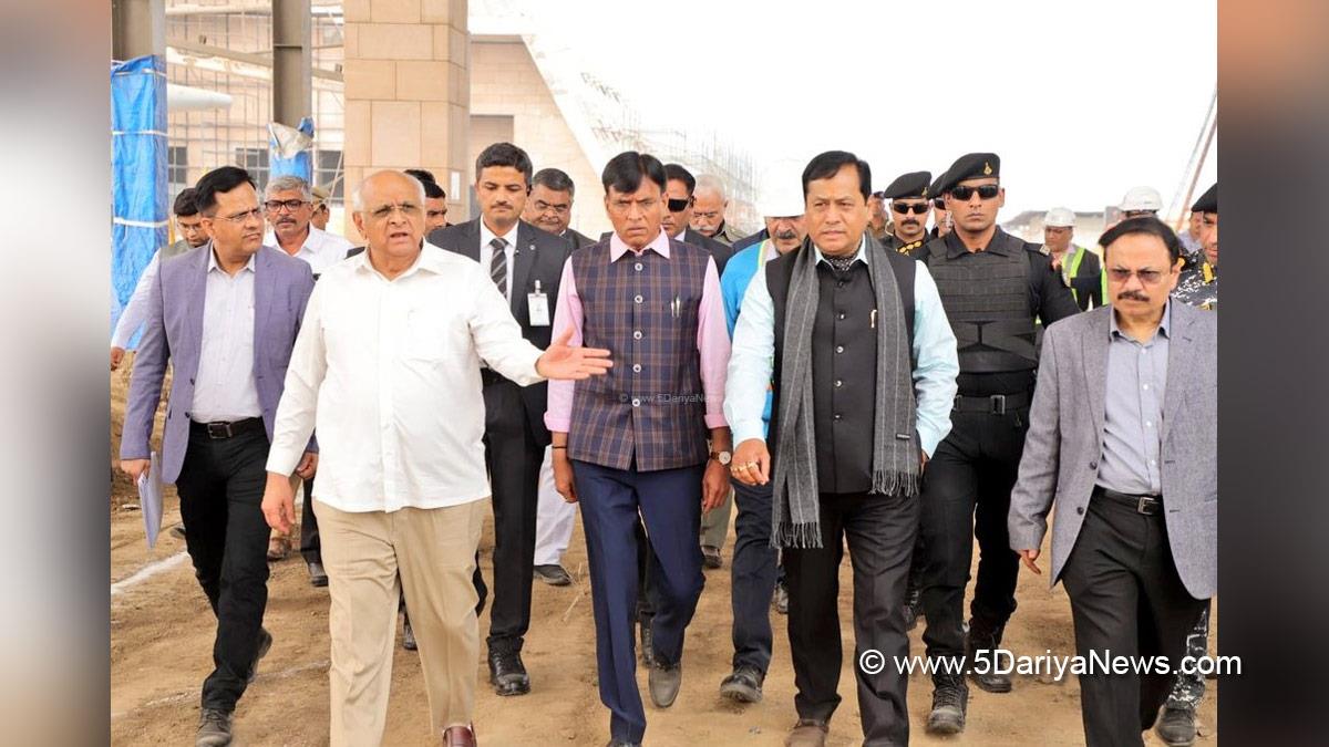 Sarbananda Sonowal, BJP, Bharatiya Janata Party, Union Minister of Ports Shipping and Waterways, Ministry of Ports Shipping and Waterways, National Maritime Heritage Complex, NMHC, Lothal, Gujarat, Mansukh Mandaviya, Dr. Mansukh Mandaviya, Bhupendra Patel