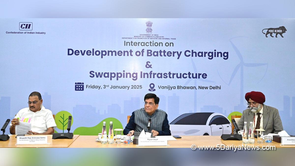 Piyush Goyal, Commerce and Industry Minister, BJP, Bharatiya Janata Party, Bhupathi Raju Srinivasa Varma, Amardeep Singh Bhatia, Electric Vehicle, EV, Confederation of Indian Industry, CII, Department for Promotion of Industry and Internal Trade, DPIIT