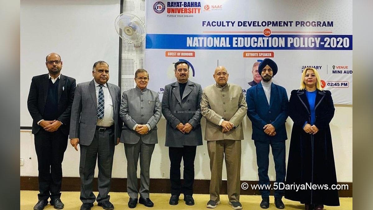 Rayat Bahra University, Rayat Bahra Group of Institutions, RBGI, Gurvinder Singh Bahra, Faculty Development Programme, FDP, National Education Policy 2020