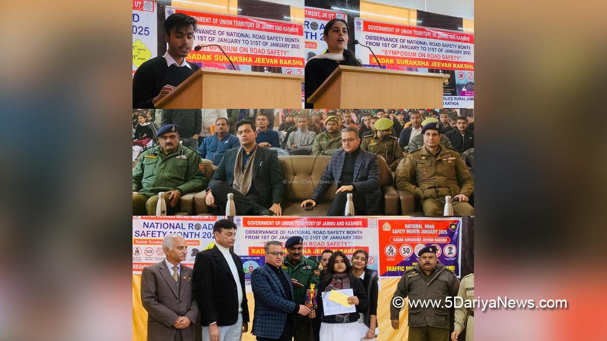 Rakesh Minhas, Dr. Rakesh Minhas, Kathua, DDC Kathua, District Development Commissioner Kathua, Kashmir, Jammu And Kashmir, Jammu & Kashmir, District Administration Kathua, National Road Safety Month, Government Degree College Kathua, Motor Vehicles Department, MVD