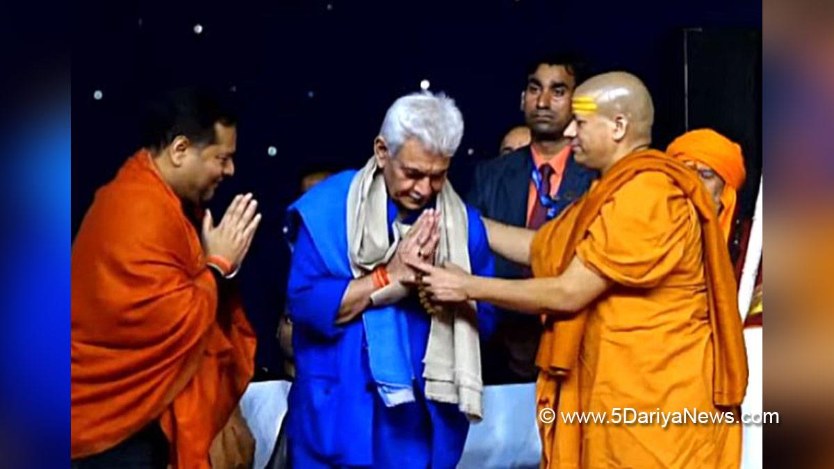 Manoj Sinha, Lieutenant Governor J&K, Raj Bhavan, Jammu, Srinagar, Kashmir, Jammu And Kashmir, Jammu & Kashmir, Prayagraj, Uttar Pradesh, Acharya Mahamandleshwar Swami Kailashanand Giri ji Maharaj