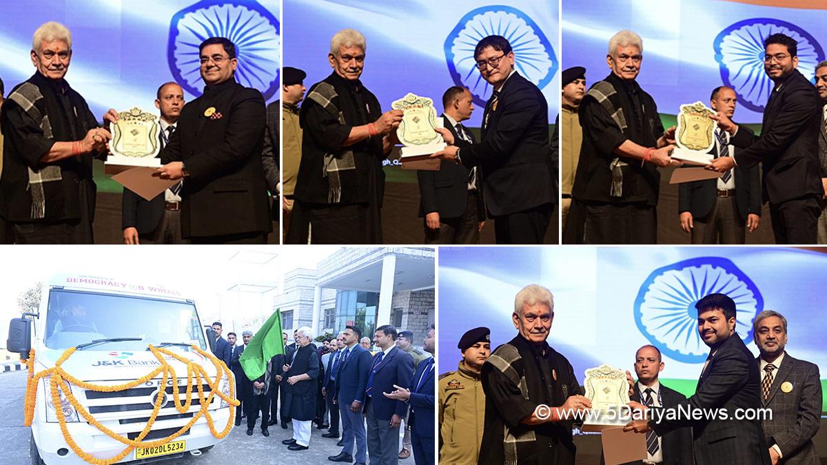 Manoj Sinha, Lieutenant Governor J&K, Raj Bhavan, Srinagar, Kashmir, Jammu And Kashmir, Jammu & Kashmir, Minga Sherpa, Baramulla, DDC Baramulla, Deputy Commissioner Baramulla, Sachin Kumar Vaishya, Jammu, Sachin Kumar Vaishay, Deputy Commissioner Jammu, Rajesh Kumar Shavan, Kishtwar, DDC Kishtwar, District Development Commissioner Kishtwar, Dr. Devansh Yadav, Jammu Municipal Corporation, National Voters Day, 15th National Voters Day