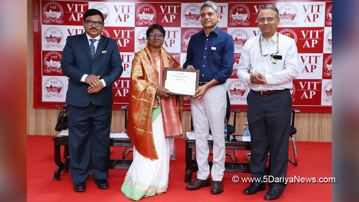 VIT AP University, Dr. S.V. Kota Reddy,  Rajasekhar Rao Sakhamuri, Amaravati, 76th Republic Day,Republic Day of India, Republic Day 2025, Republic Day Parade 2025, National flag