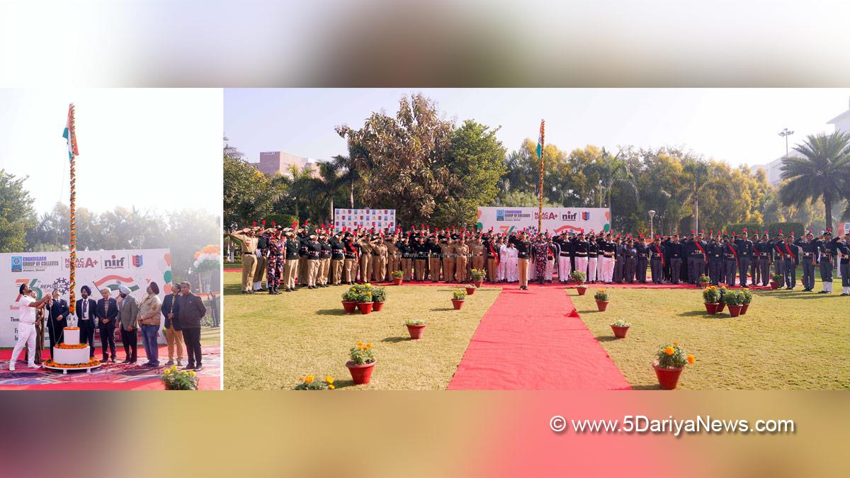 CGC Jhanjeri, Chandigarh Group Of Colleges, Satnam Singh Sandhu, Rashpal Singh Dhaliwal, Jhanjeri, CGC Jhanjeri Campus, 76th Republic Day,Republic Day of India, Republic Day 2025, Republic Day Parade 2025, National flag