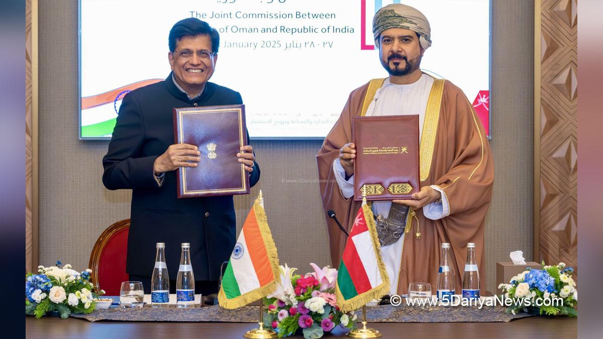 Piyush Goyal, Commerce and Industry Minister, BJP, Bharatiya Janata Party, Joint Commission Meeting, JCM, H.E. Qais bin Mohammed Al Yousef, Oman