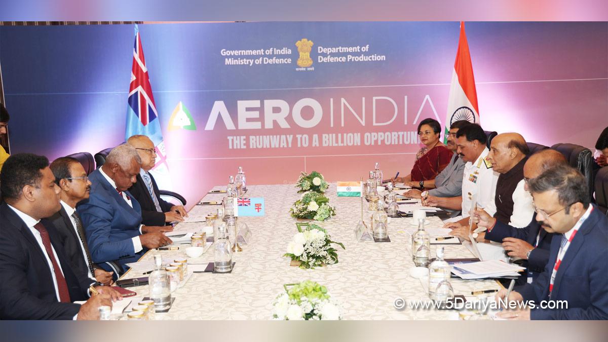 Rajnath Singh, Union Defence Minister, Defence Minister of India, BJP, Bharatiya Janata Party, Bengaluru, Karnataka, Aero India, Aero India 2025, Pio Tikoduadua, Lt Gen Chol Thon J Balok