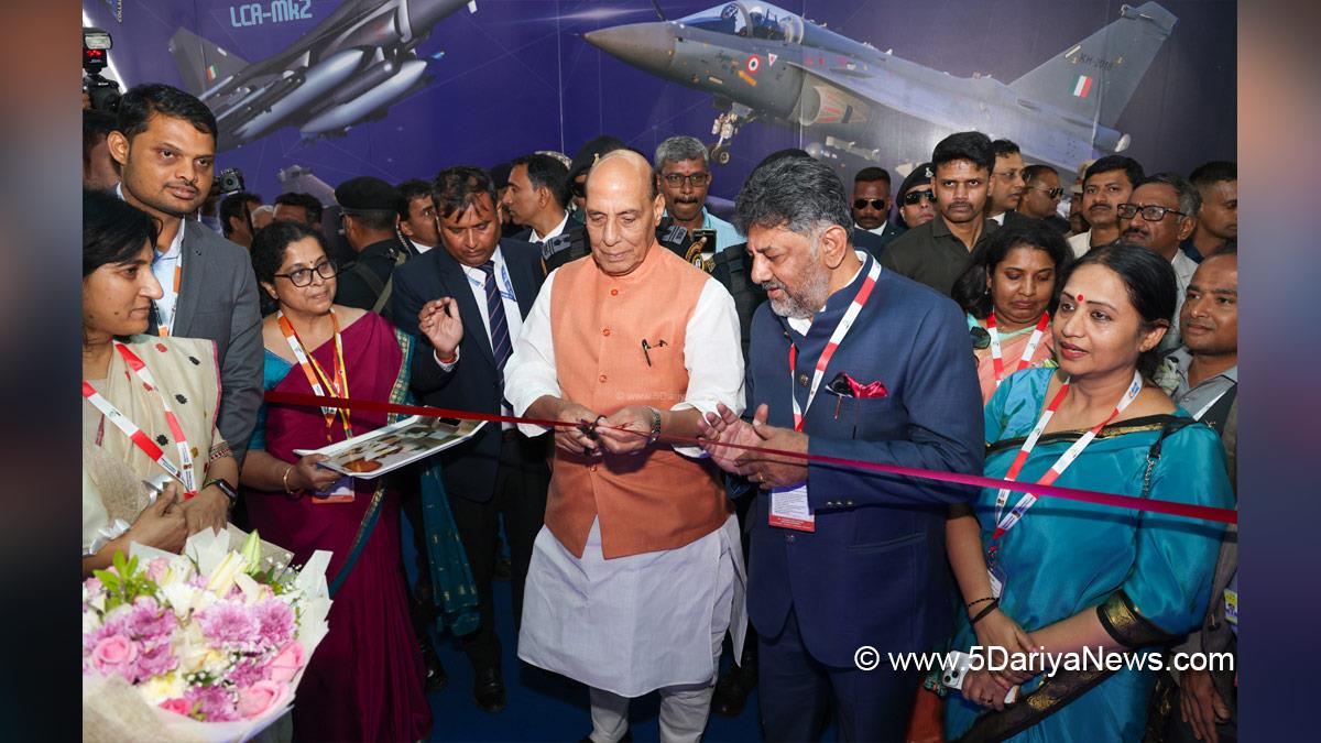 Rajnath Singh, Union Defence Minister, Defence Minister of India, BJP, Bharatiya Janata Party, Bengaluru, Karnataka, Aero India, Aero India 2025, Deputy Chief Minister of Karnataka, DK Shiva Kumar