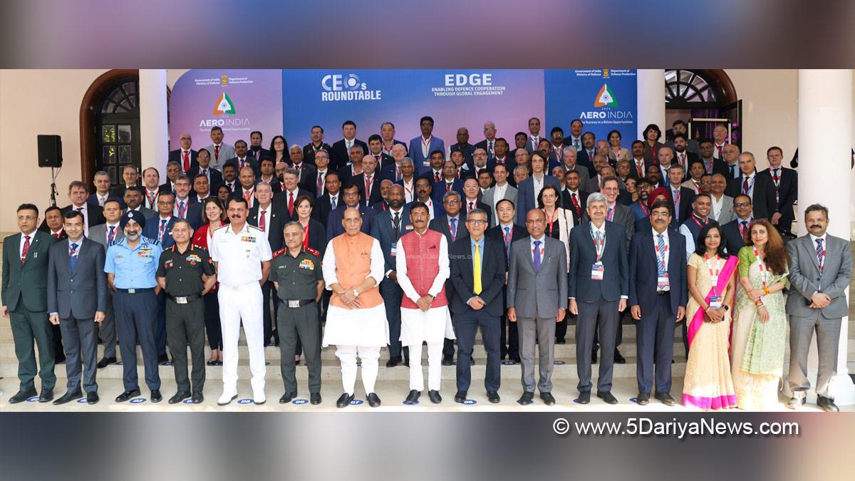 Rajnath Singh, Union Defence Minister, Defence Minister of India, BJP, Bharatiya Janata Party, Bengaluru, Karnataka, Aero India, Aero India 2025, Original Equipment Manufacturers, OEMs, Sanjay Seth, Military, Chief of Defence Staff, General Anil Chauhan, Chief of the Army Staff, General Upendra Dwivedi, Chief of the Naval Staff, Admiral Dinesh K Tripathi, Chief of the Air Staff, Air Chief Marshal AP Singh, Defence Secretary, Rajesh Kumar Singh, Secretary Defence Production, Sanjeev Kumar