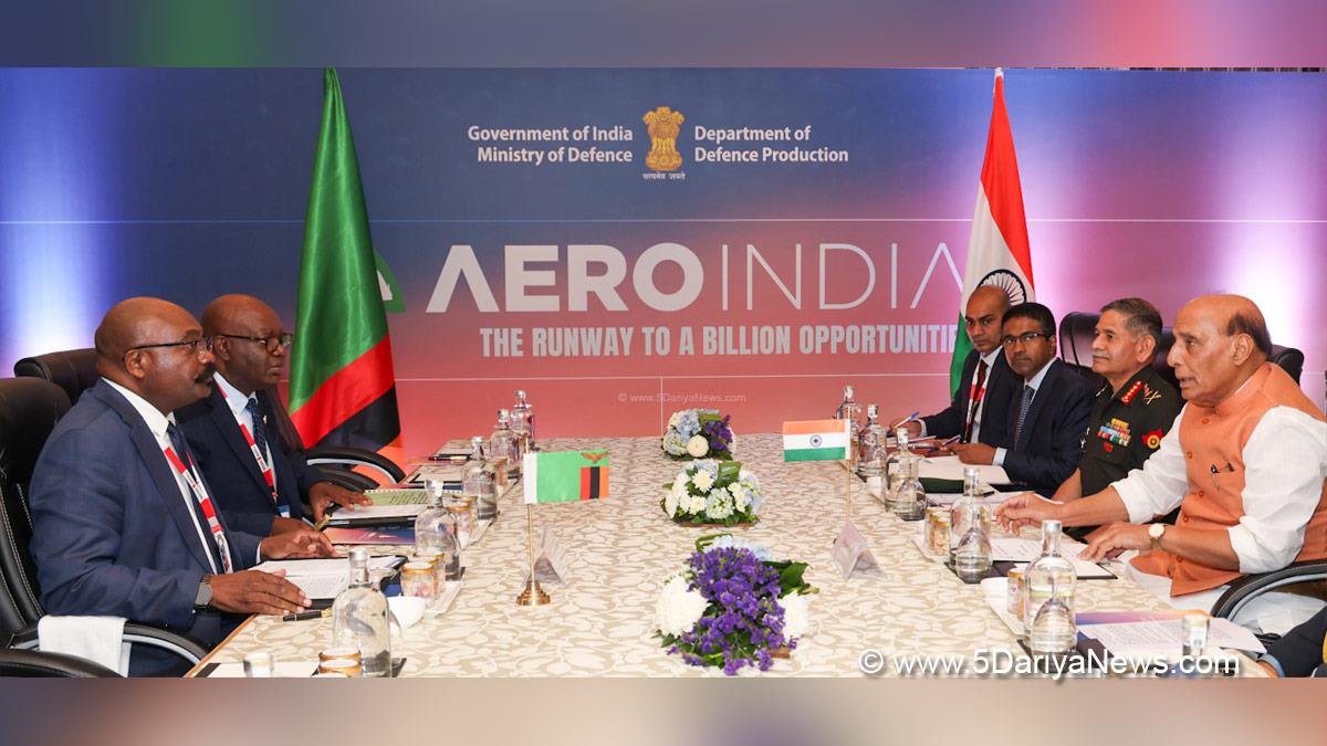 Rajnath Singh, Union Defence Minister, Defence Minister of India, BJP, Bharatiya Janata Party, Dr Stergomena Lawrence Tax, Minister for Defence & National Service of Tanzania, Ambrose Lwiji Lufuma, Aero India, Aero India 2025