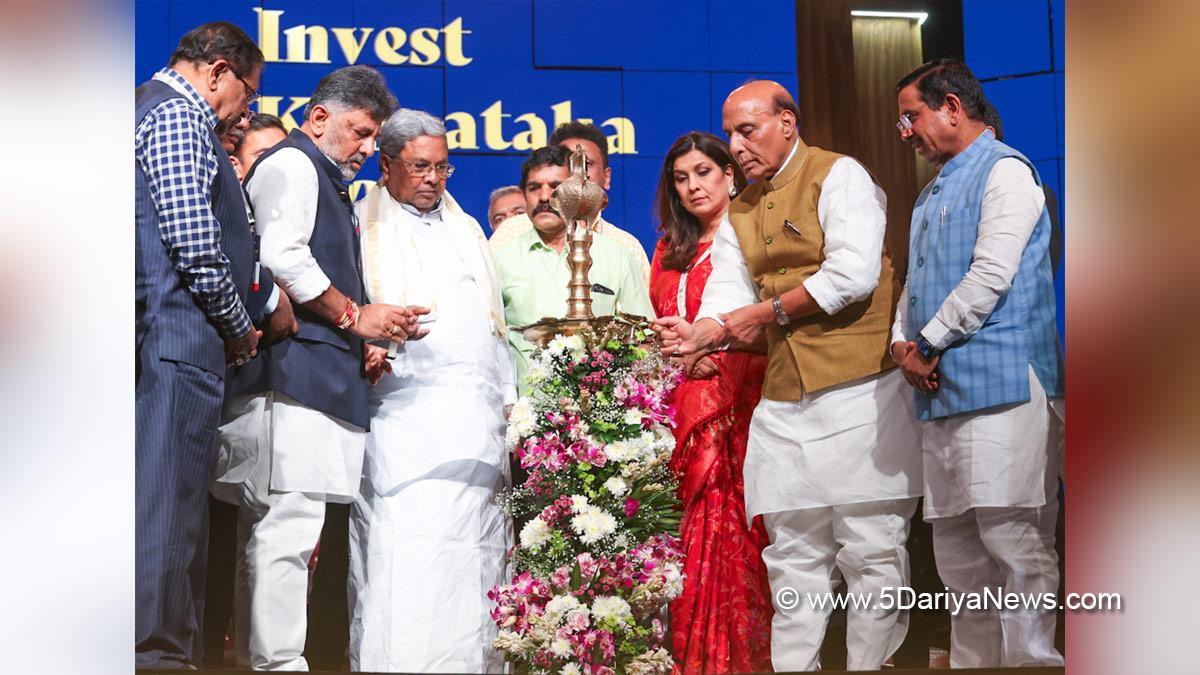 Rajnath Singh, Union Defence Minister, Defence Minister of India, BJP, Bharatiya Janata Party, Karnataka Summit, Karnataka, Pralhad Joshi, Siddaramaiah, Chief Minister of Karnataka, Deputy Chief Minister of Karnataka, DK Shivakumar