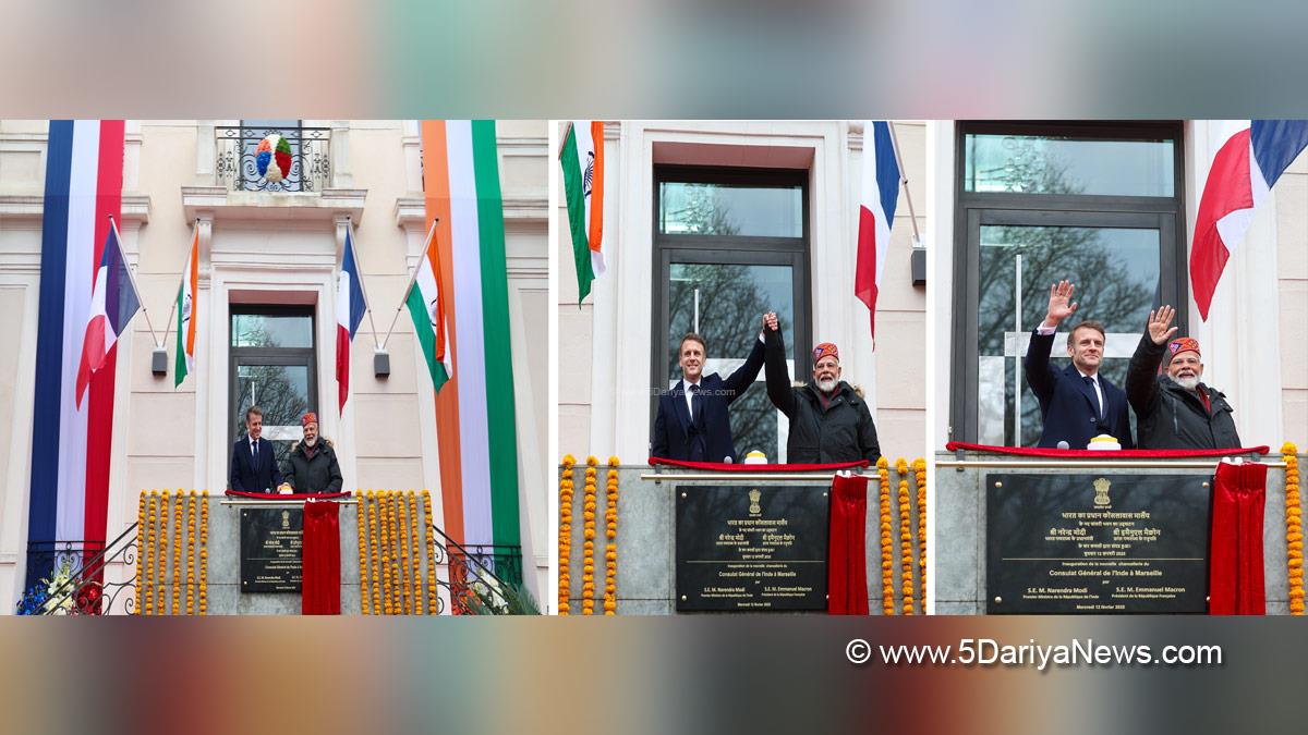 Narendra Modi, Modi, BJP, Bharatiya Janata Party, Prime Minister of India, Prime Minister, Narendra Damodardas Modi, Emmanuel Macron, President of France, Mazargues War Cemetery, France, Marseille, Consulate General of India