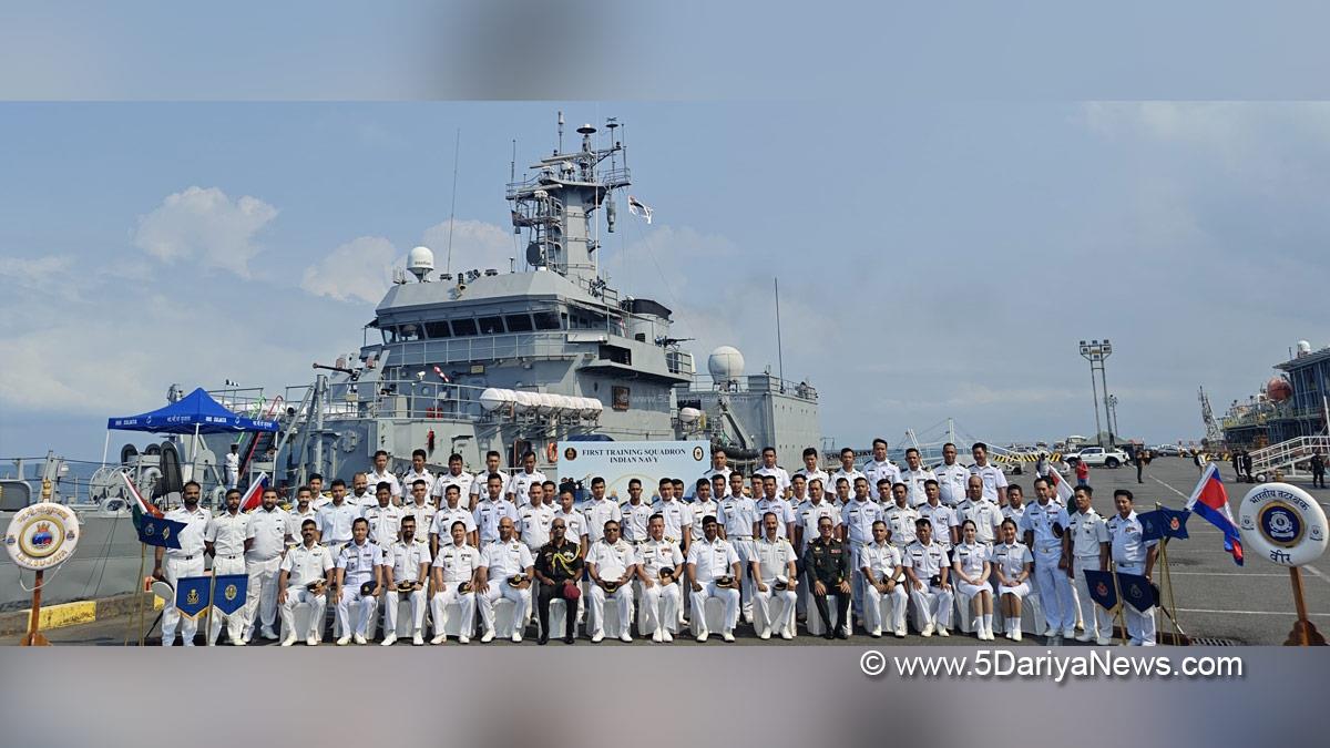 Military, Navy, Indian Navy, INS Sujata, ICGS Veera, Sihanoukville Port, Cambodia, Royal Cambodian Navy, RCN