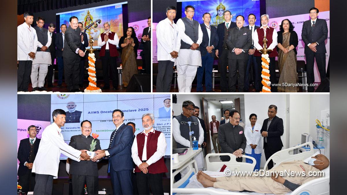 Jagat Prakash Nadda, JP Nadda, BJP, Bharatiya Janata Party, National Cancer Institute, NCI, AIIMS, AIIMS Oncology Conclave, AIIMS Oncology Conclave 2025, NCI Jhajjar, Jhajjar