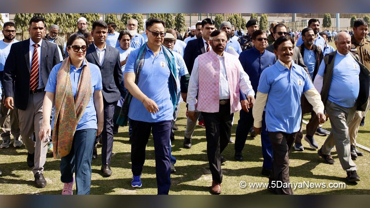 Kiren Rijiju, BJP, Bharatiya Janata Party, Union Minister of Law and Justice, Kausar Jahan, Haj Walkathon 2025, Nawab Mansur Ali Khan Pataudi Sports Complex, Jamia Millia Islamia University