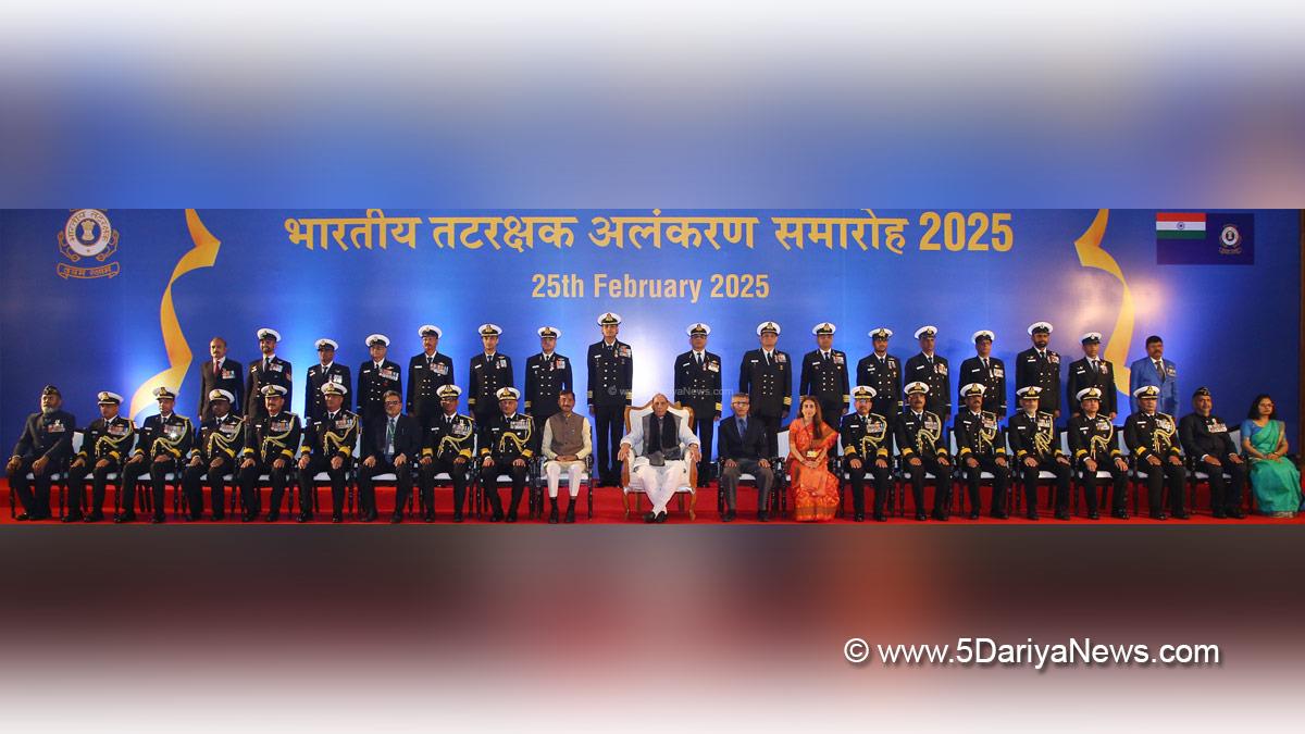 Rajnath Singh, Union Defence Minister, Defence Minister of India, BJP, Bharatiya Janata Party, Sanjay Seth, Defence Secretary, Rajesh Kumar Singh, Indian Coast Guard, ICG, 18th ICG Investiture Ceremony