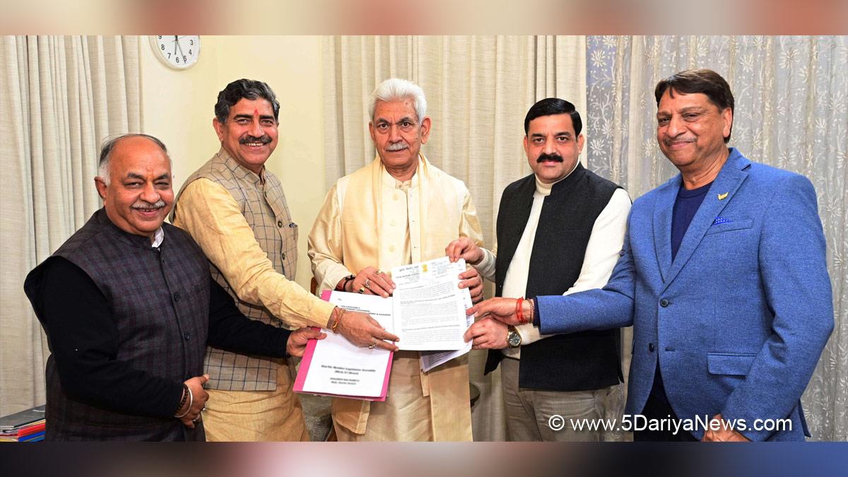 Manoj Sinha, Lieutenant Governor J&K, Raj Bhavan, Jammu, Srinagar, Kashmir, Jammu And Kashmir, Jammu & Kashmir, Jugal Kishore Sharma, Bharatiya Janata Party, BJP, BJP J&K