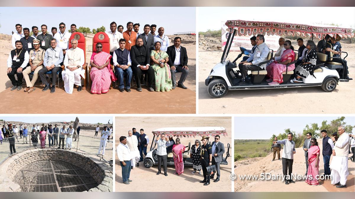 Droupadi Murmu, President of India, President, Indian President, Rashtrapati, UNESCO World Heritage Site Dholavira, Gujarat, Dholavira, Archaeological Survey of India, Kachchh, UNESCO World Heritage Site